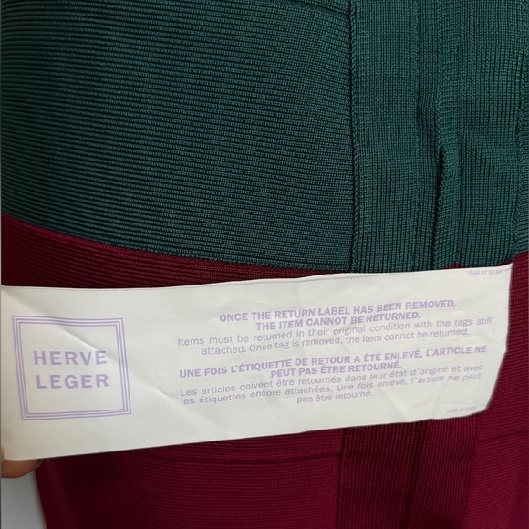 NWT Herve Leger Color Block Stretch Dress size Large - Picture 3 of 6